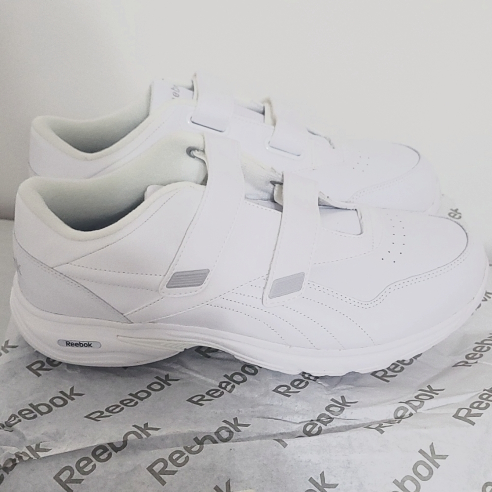 10 WIDE MENS REEBOK WHITE COMFORT DELUXE II  DMX MAX   WALKING VELCRO NEW IN BOX